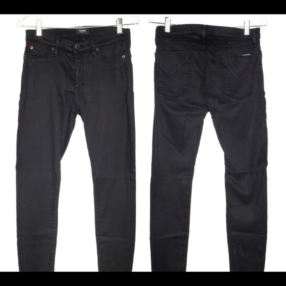 Hudson Krista Super Skinny Black V-Pocket Mid Rise